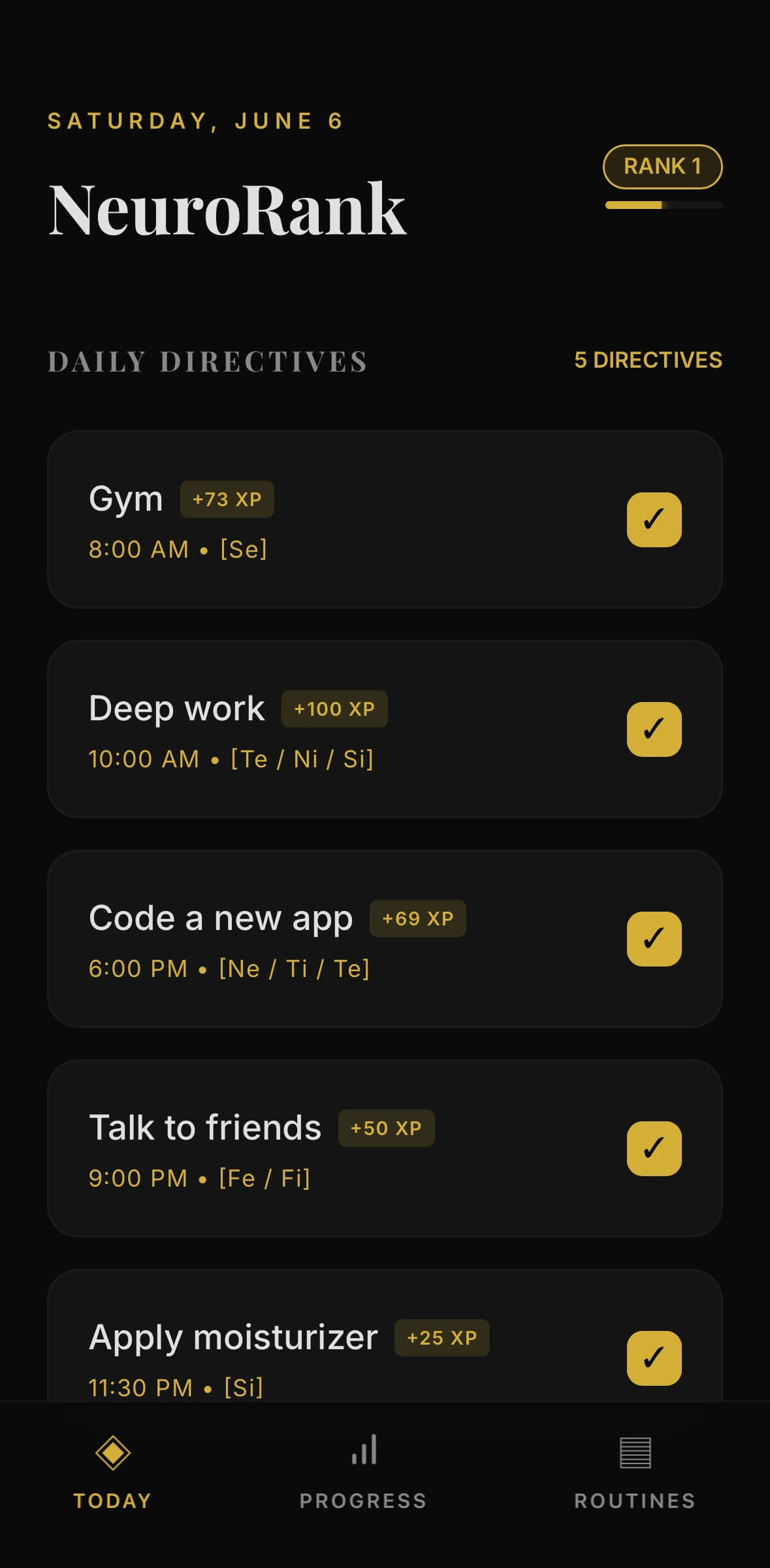 Habit Interface